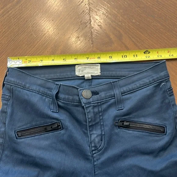 Current/Elliot the Soho ankle zip stiletto navy coated jeans size 26 28” inseam - Picture 7 of 12